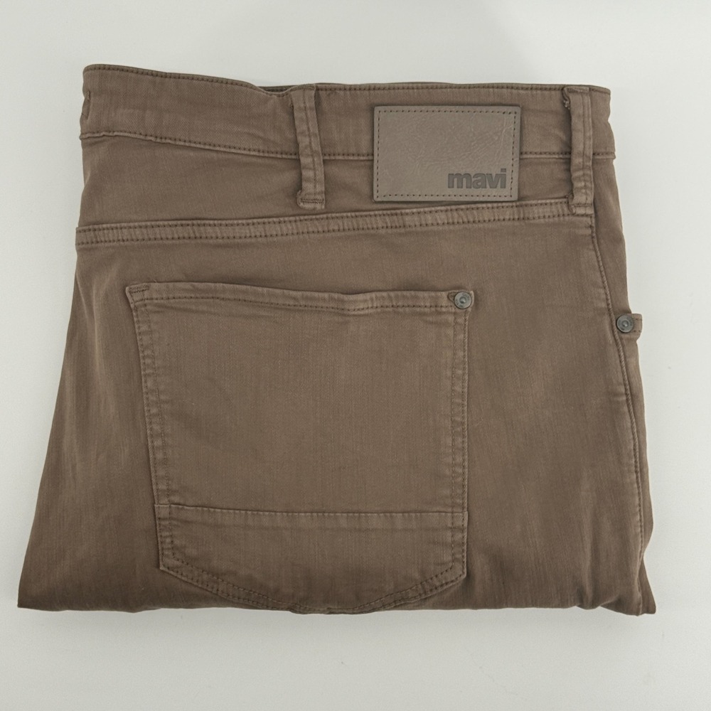 Mavi Steve Athletic Tapered Pants Men 44x32 Brown‎ Stretch Twill Chino